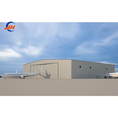 Hangar statków powietrznych ze stali malowanej z prefabrykowaną strukturą i kanałem stalowym w kształcie C.Z.