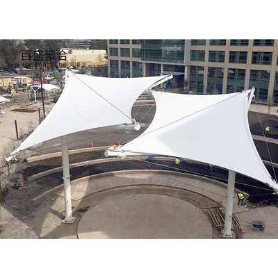 GB Q235 Struktura węglowa Ramy stalowe Tkaniny PVC Tarpaulin Membrane Shade Struktury