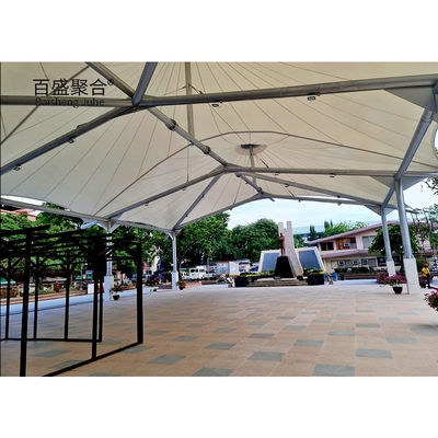 0.065mm Fabric Tent Shade Structure Sunshade PVDF PTFE Parking Tension Membrane Structure Wykorzystanie ścian