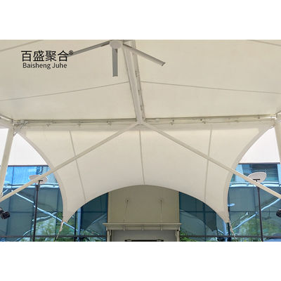 0.065mm Fabric Tent Shade Structure Sunshade PVDF PTFE Parking Tension Membrane Structure Wykorzystanie ścian