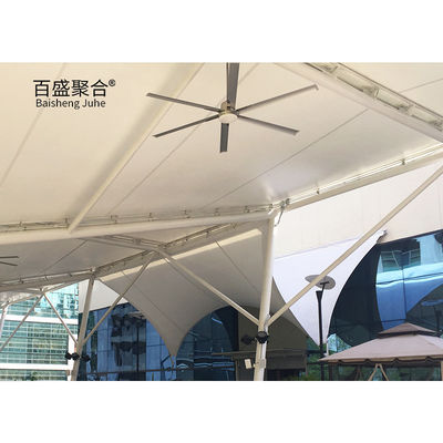 0.065mm Fabric Tent Shade Structure Sunshade PVDF PTFE Parking Tension Membrane Structure Wykorzystanie ścian