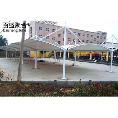 Tkanina membranowa wodoodporna samochodowa Wciągająca Parking Shades Workshop Structure Steel OEM ODM