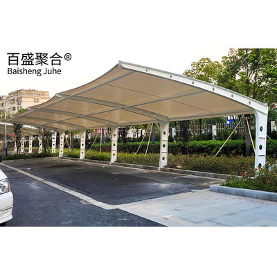 Tkanina membranowa wodoodporna samochodowa Wciągająca Parking Shades Workshop Structure Steel OEM ODM